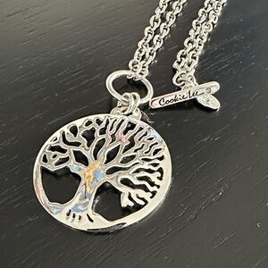 Cookie Lee Silver Toned Tree Pendant Necklace 18”